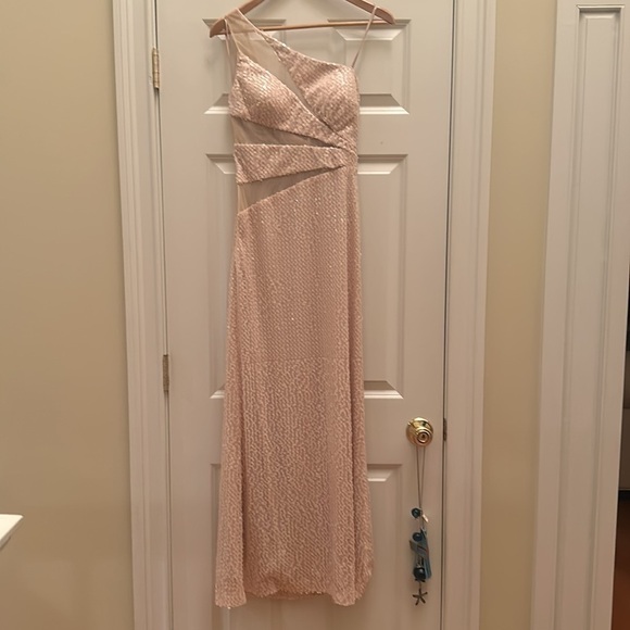 Adrianna Papell Hailey Sequin Mesh Cutout Gown US4 - Picture 5 of 8